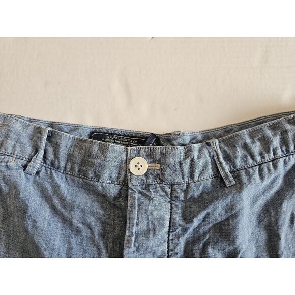 Polo Ralph Lauren Preston Chambray Shorts Mens 34 Light Blue Cotton - Picture 7 of 11
